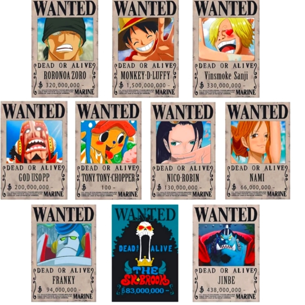 O e piece wanted posters (set of 10)